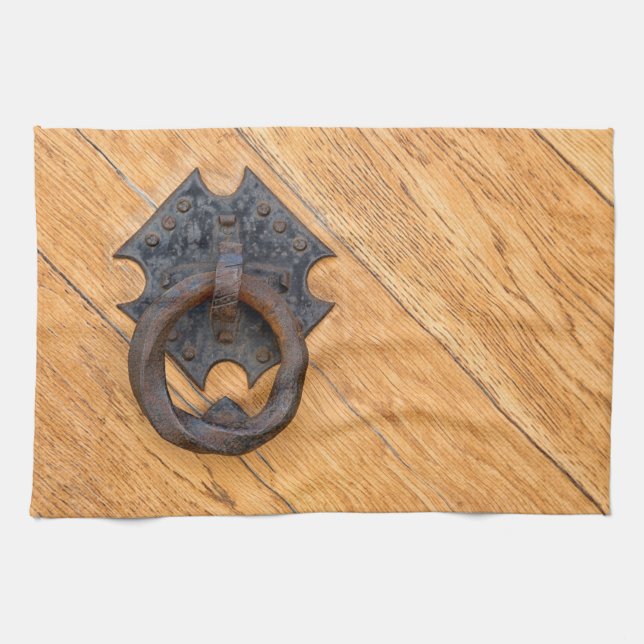 Old door knocker tea towel (Horizontal)