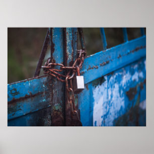 Old door lock poster