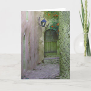 Old Doorway in an old alley in an old village Card