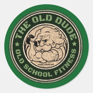 OLD DUDE FITNESS CLASSIC ROUND STICKER