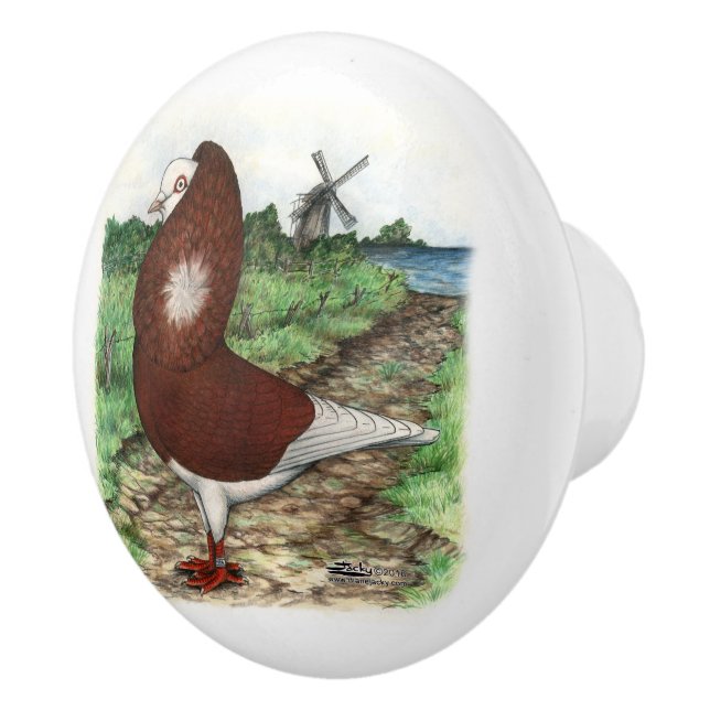 Old Dutch Capuchine Pigeon Ceramic Knob (Right)