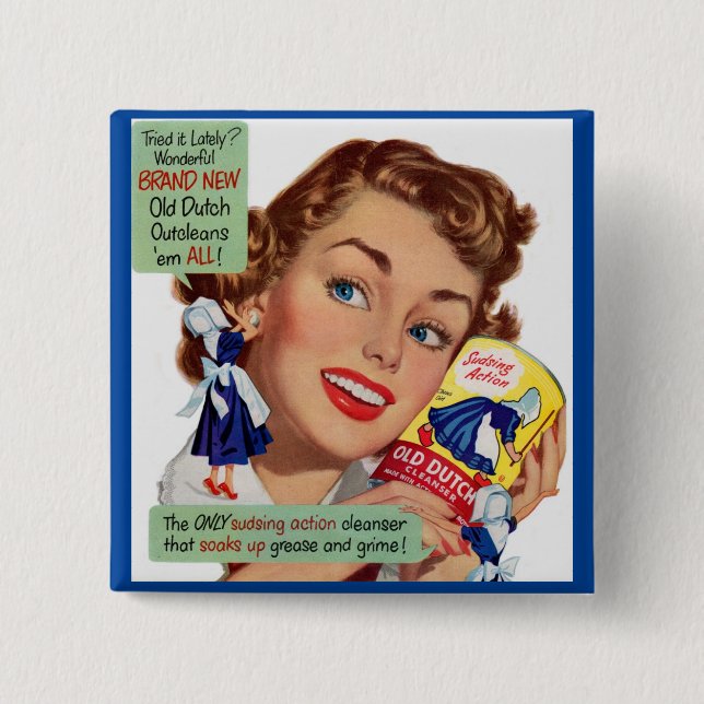 Old Dutch Cleanser lady 15 Cm Square Badge (Front)