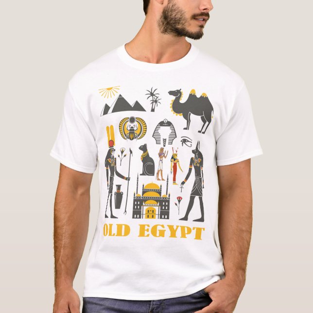 Old Egypt Pyramids and symbols gift T-Shirt (Front)