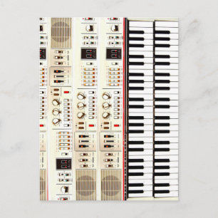 Old Electric Keyboard Postcard