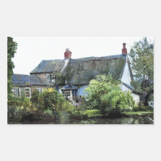 OLD ENGLAND COTTAGE RECTANGULAR STICKER