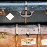 OLD ENGLAND SKATEBOARD<br><div class="desc">Old suitcases from the 1940's stacked on the railway station platform ready to be collected by the owners. England UK.</div>