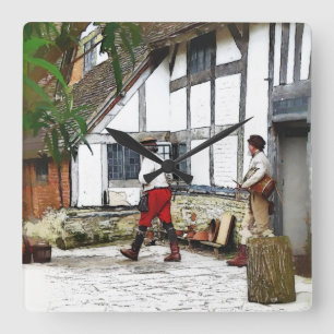 OLD ENGLAND SQUARE WALL CLOCK