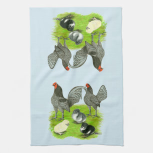 Old English Blue Game Family Tea Towel