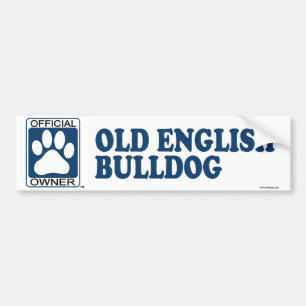 Old English Bulldog Blue Bumper Sticker