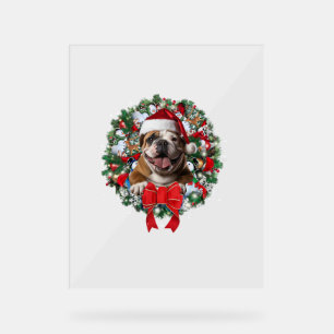 Old English Bulldog Christmas Wreath Decoration Xm