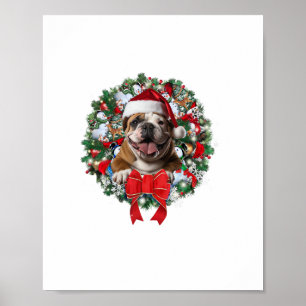Old English Bulldog Christmas Wreath Decoration Xm