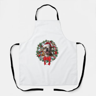 Old English Bulldog Christmas Wreath Decoration Xm Apron