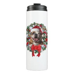 Old English Bulldog Christmas Wreath Decoration Xm Thermal Tumbler