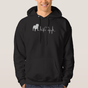 Old English Bulldog Heartbeat Hoodie