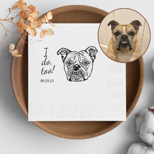 Old English Bulldog Personalised I Do Too Napkin