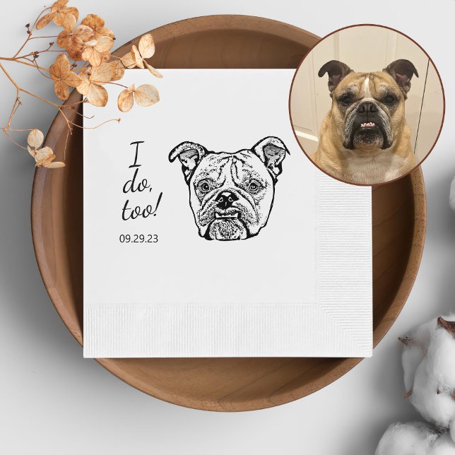 Old English Bulldog Personalised I Do Too Napkin (Creator Uploaded)