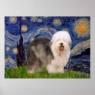 Old English (F) - Starry Night Poster