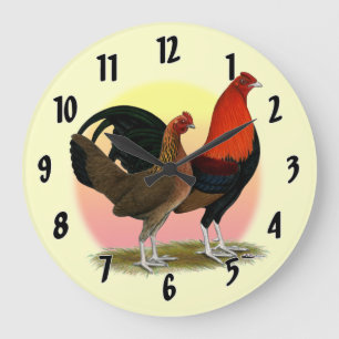 Old English Game Bantam:  BB Red Large Clock