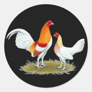Old English Game Bantam:  Red Pyle Classic Round Sticker