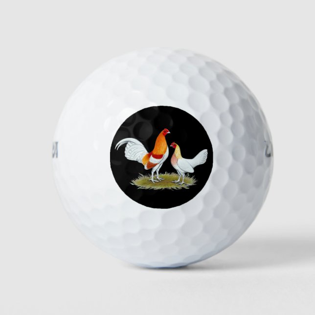Old English Game Bantam:  Red Pyle Golf Balls (Front)