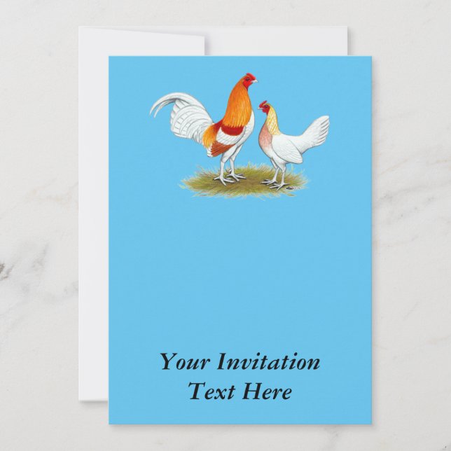 Old English Game Bantam:  Red Pyle Invitation (Front)