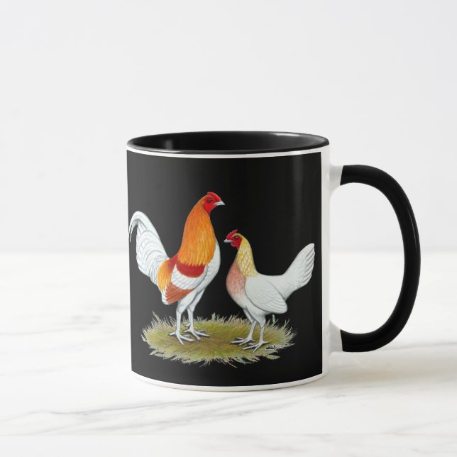 Old English Game Bantam:  Red Pyle Mug (Right)