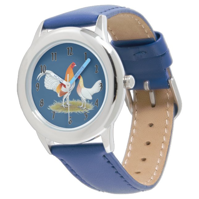 Old English Game Bantam:  Red Pyle Watch (Angled)