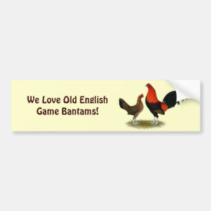 Old English Game Bantams:  BB Red Pair Bumper Sticker