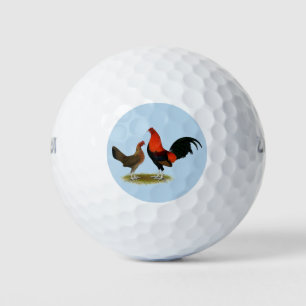Old English Game Bantams: BB Red Pair Golf Balls