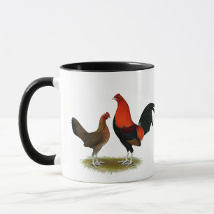 Old English Game Bantams:  BB Red Pair Mug