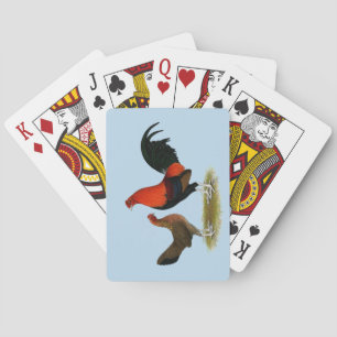 Old English Game Bantams:  BB Red Pair Playing Cards