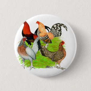 Old English Game Quartet 6 Cm Round Badge