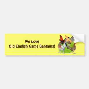 Old English Game Quartet Bumper Sticker