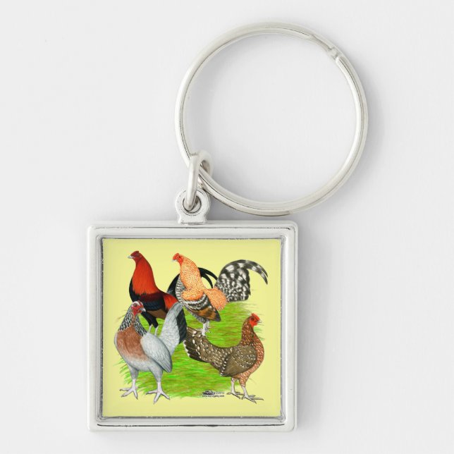 Old English Game Quartet Key Ring (Front)
