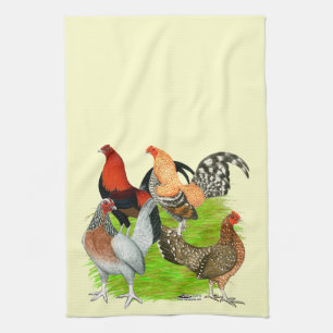 Old English Game Quartet Tea Towel