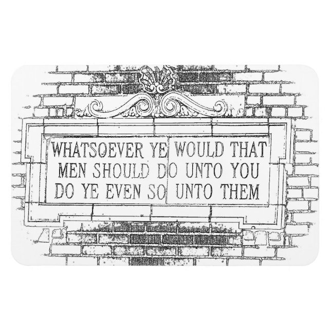 Old English Golden Rule Refrigerator Magnet (Horizontal)