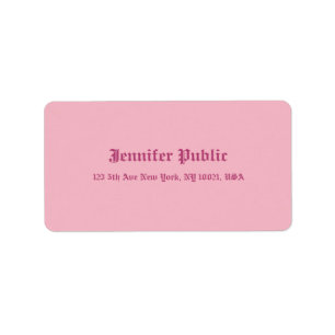Old English Hand Script Text Elegant Pink Template Label