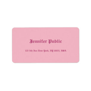 Old English Hand Script Text Elegant Pink Template Label