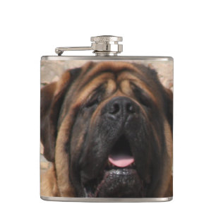 old english Mastiff Hip Flask