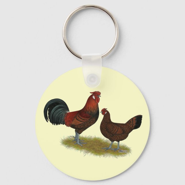 Old English Pheasant Fowl Key Ring (Front)