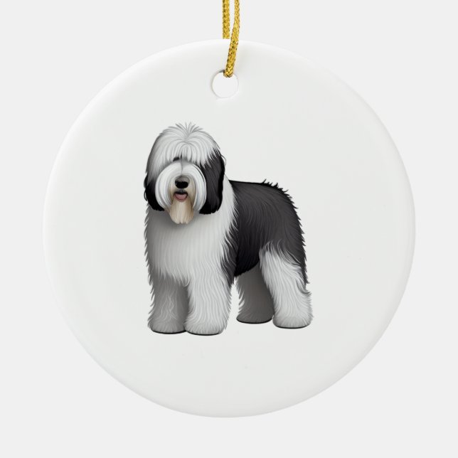 Old English Sheepdog  10 Ceramic Ornament (Front)