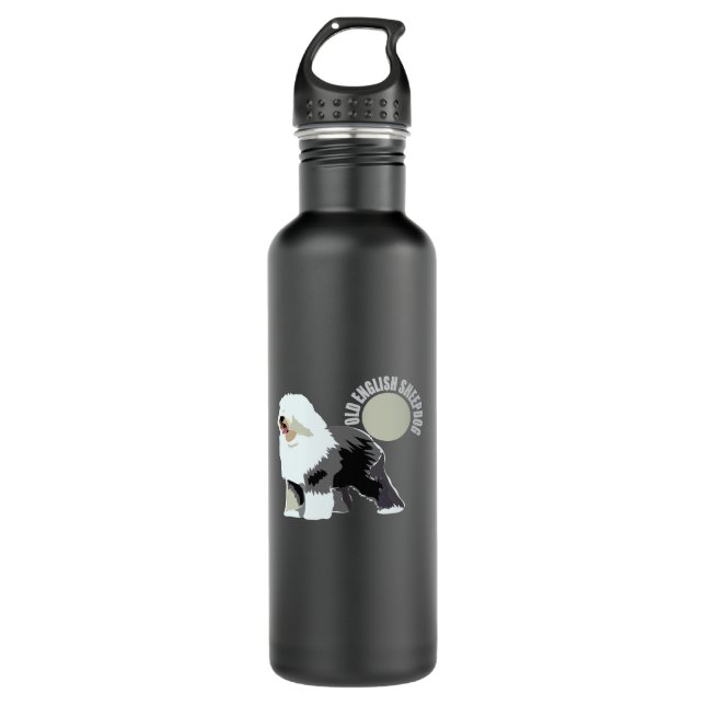 old English sheepdog 710 Ml Water Bottle (Front)