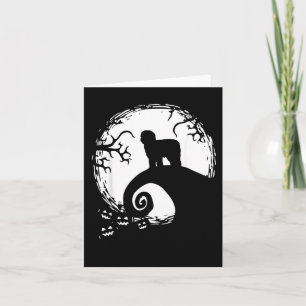 Old English Sheepdog And Moon Halloween Card