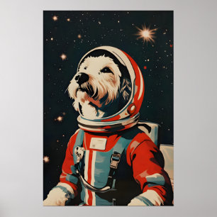 Old English Sheepdog Astronaut Poster, Old English Poster
