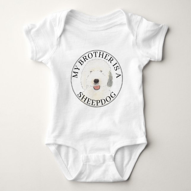 Old English Sheepdog Baby Bodysuit (Front)
