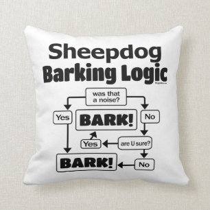 Old English Sheepdog Barking Logic Cushion