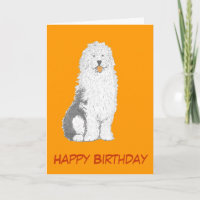 Old English Sheepdog Birthday Cards, add text