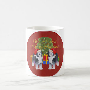 Old English Sheepdog Christmas Coffee Mug