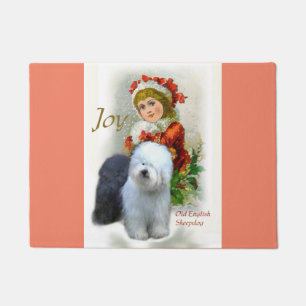 Old English Sheepdog Christmas  Doormat
