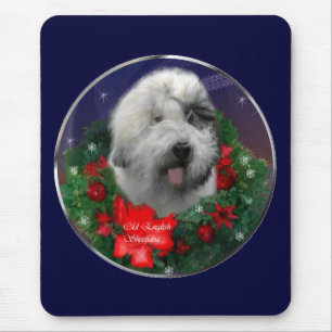 Old English Sheepdog Christmas Gifts Mouse Pad
